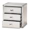 Baxton Studio Armel Silver Metal 3-Drawer Nightstand 160-10243 - alternate 8